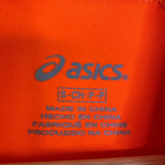 Asics Neon Orange Half Zip Long Sleeve Activewear Pullover Women's Size Small S - Picture 5 of 6